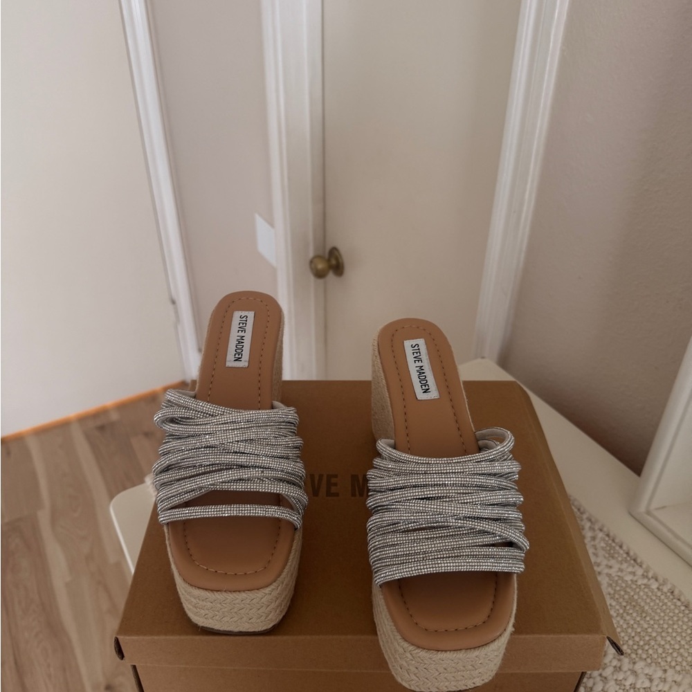 Steve Madden Rhinestone Wedge Sandals